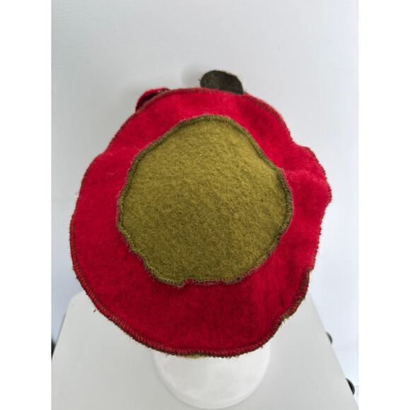 Vintage 1990s Italian Felt Rose Statement Hat Platania Wool Blend main image 7
